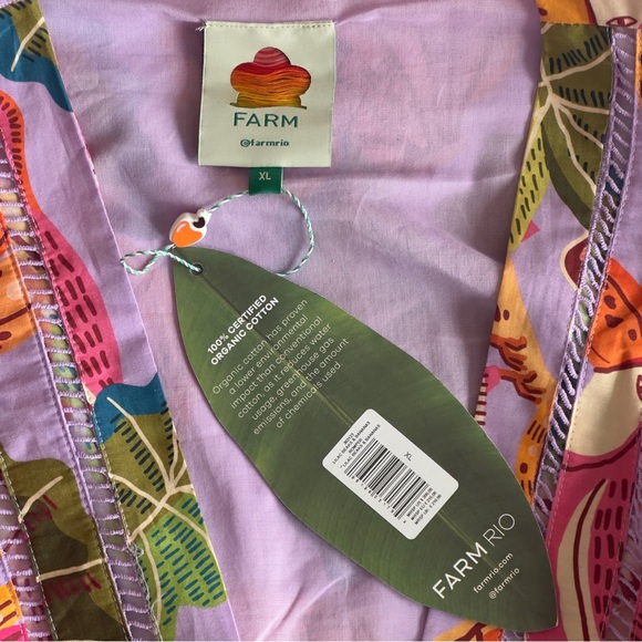 FARM Rio Women’s Lilac Beaks & Bananas V Neck Romper Size XL Tropical Boho - Picture 3 of 11